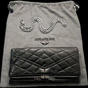 Zadig & Voltaire rock bag black quilted leather